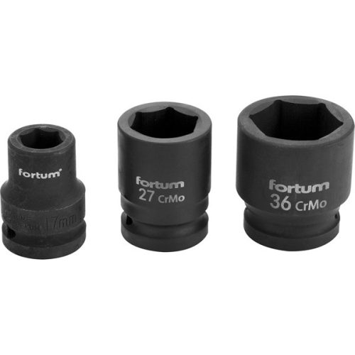 gépi (impakt) dugófej 3/4", 27mm, L 52 mm, feketített, FORTUM