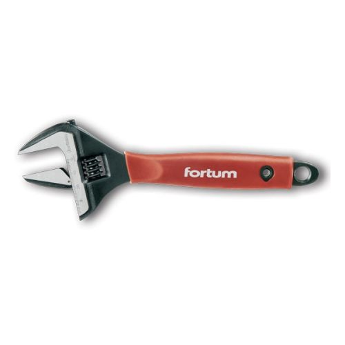 Fortum állítható villáskulcs BW sorozat, 22,5 fok,61CrV5, gumírozott markolat; 212mm, / 8", foszfátozott, 0-38mm állítási tarto 4775008