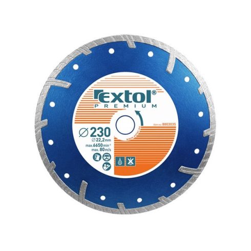 EXTOL gyémántvágó TURBO Plus; 150mm, száraz és vizes vágáshoz, vágási mélység: 3,0 cm 8803033