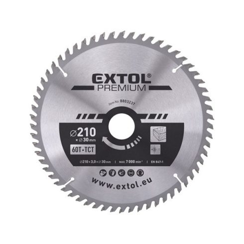 EXTOL körfűrészlap, keményfémlapkás, 160×20mm(lyuk átm), T24; 2,8mm lapkaszélesség, max. 9000 ford/perc 8803213
