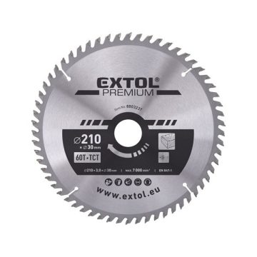  EXTOL körfűrészlap, keményfémlapkás, 185×20mm(lyuk átm), T24; 3,2mm lapkaszélesség, max. 7000 ford/perc 8803225