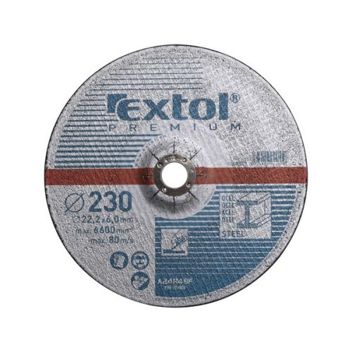 EXTOL csiszoló korong acélhoz, kék; 125×6,0×22,2mm, max 12200 ford/perc 8808702