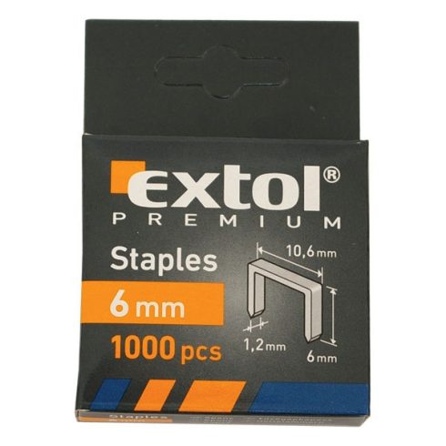 EXTOL tűzőgépkapocs profi (10,6×0,52×1,2mm) ; 12mm, 1000db 8852204