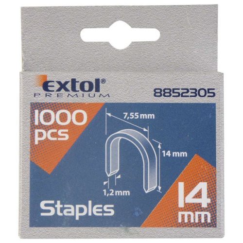 EXTOL U-szeg profi tűzőg-hez 7,55×0,52×1,2mm ; 14mm, 1000db 8852305