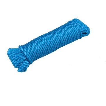 kötél, sodrott, kék, 6mm×20m, PP