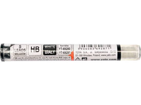 Image of YATO YT-69287 Ácsceruza grafit betét fehér HB (5 db/cs)